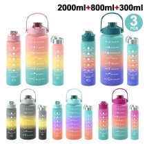 3in1 Motivational Drinkware Straw Water Bottle